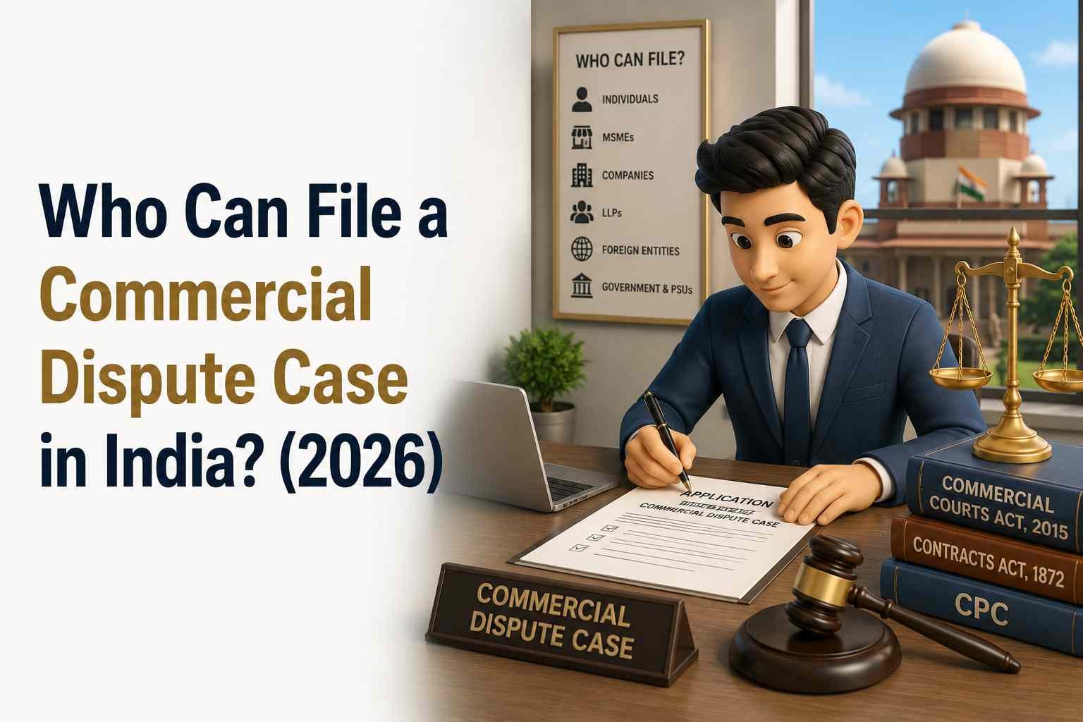 Who Can File a Commercial Dispute Case in India? Complete Guide (2026) | LegalFund